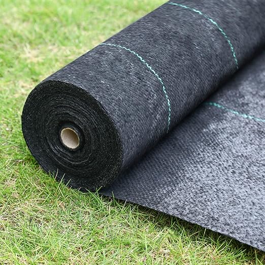 Valor Heavy Duty Woven Weed Membrane (3'x50', Including 20 Stakes) - 1 Roll Per Yard of Mulch Recommended